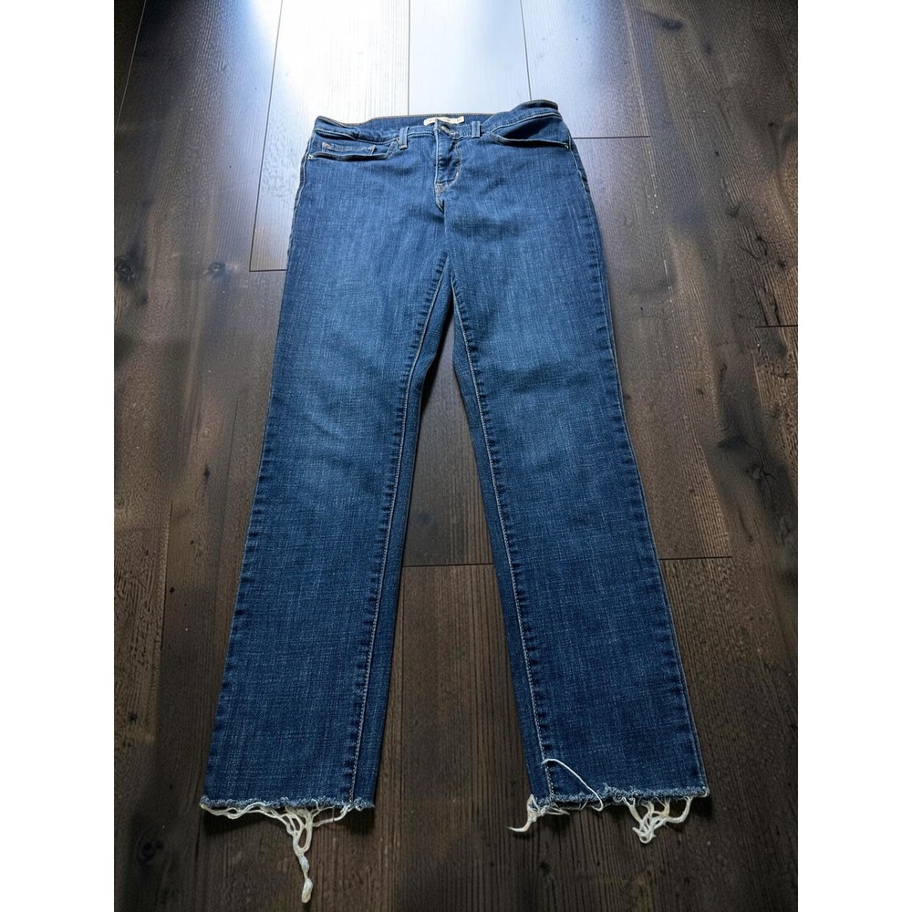 Levis 311 Shaping Skinny Jeans Blue Raw Hem Womens 30